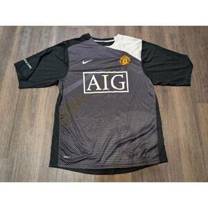 Nike Manchester‎ United AIG Soccer Jersey Football Shirt Black Mens Size S
